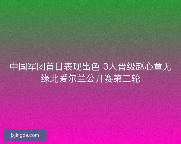 中国军团首日表现出色 3人晋级赵心童无缘北爱尔兰公开赛第二轮 中国军团首日表现出色 3人晋级赵心童无缘北爱尔兰公开赛第二轮