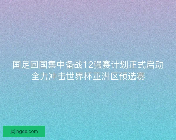 国足回国集中备战12强赛计划正式启动全力冲击世界杯亚洲区预选赛